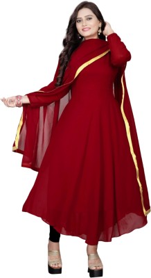 MAHADEV ENTERPRISE Flared/A-line Gown(Maroon)