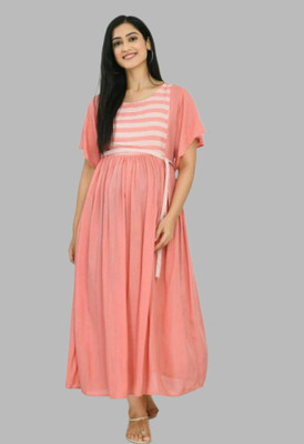 Mohanfashion Anarkali Gown(Orange)