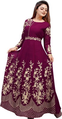 A To Z Cart Anarkali Gown(Purple)