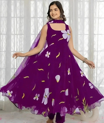 TISVARA Anarkali Gown(Purple)