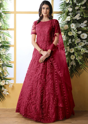 LADY SHOPI Flared/A-line Gown(Maroon)