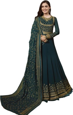 Ethnic Yard Georgette Embroidered Gown/Anarkali Kurta & Bottom Material