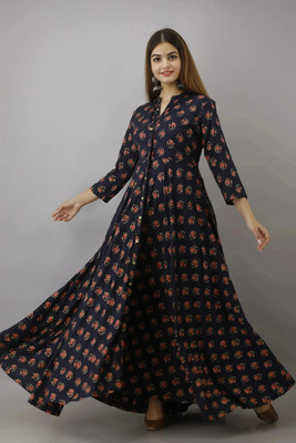 ftDiva Anarkali Gown(Black)
