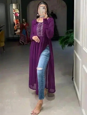 mogal fashion Flared/A-line Gown(Purple)