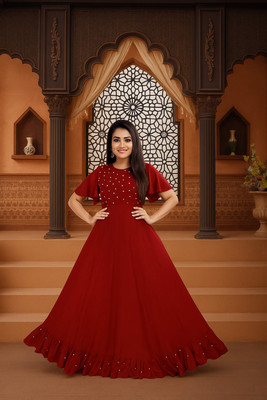 futureone Anarkali Gown(Maroon)