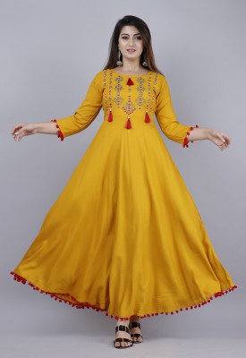 JYOTISHA Anarkali Gown(Yellow)