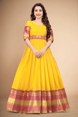 Sonu Creation Flared/A-line Gown(Yellow)