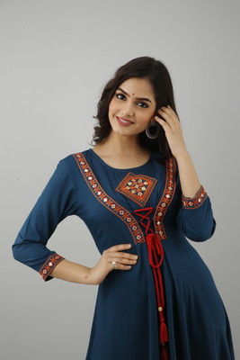ftDiva Anarkali Gown(Dark Blue)