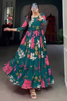 A To Z Cart Flared/A-line Gown(Multicolor)