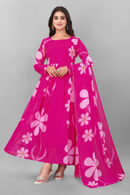 Mastvery Flared/A-line Gown(Pink)