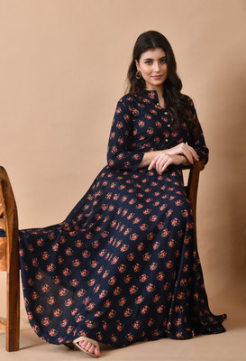 ftDiva Anarkali Gown(Dark Blue)