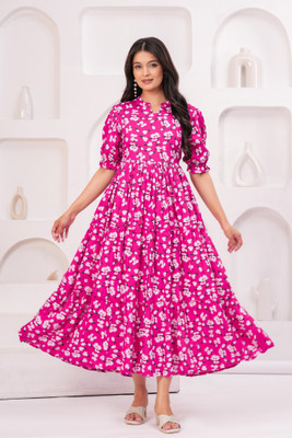 Teja Art Anarkali Gown(Pink)