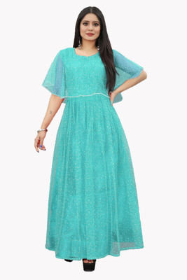 A To Z Cart Flared/A-line Gown(Light Blue)