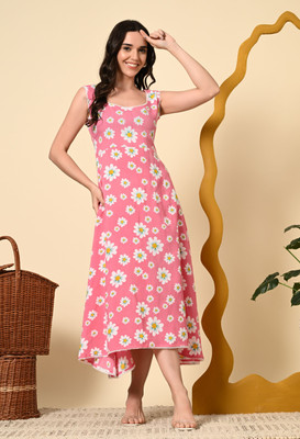 Annsh Apparel Flared/A-line Gown(Pink)