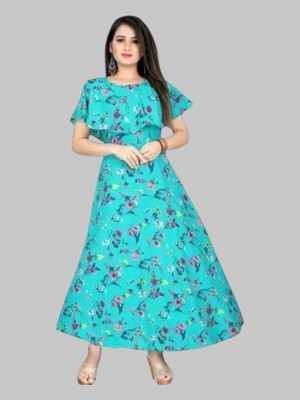 Db Fashion Vbz Flared/A-line Gown(Light Blue)