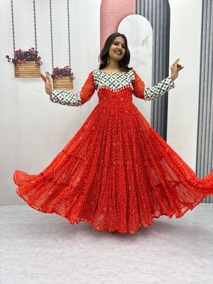 Zarista Creation Flared/A-line Gown(Red)