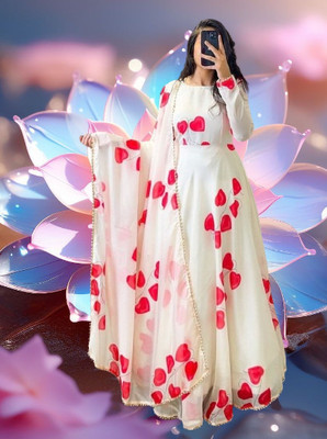 Pramukh Darshan Export Anarkali Gown(White)