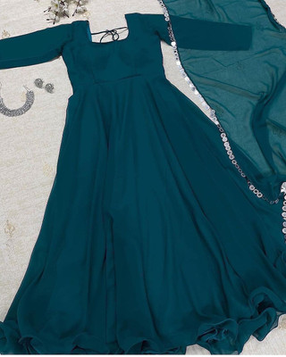ishvari creation Anarkali Gown(Green)