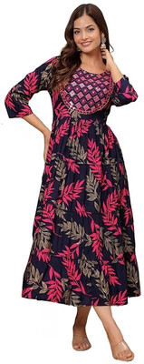 ROYALETHNICAURA Flared/A-line Gown(Blue)