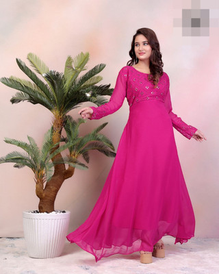 Nejadhari Fashion Flared/A-line Gown(Pink)