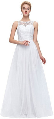 Kitty Fashion Flared/A-line Gown(White)