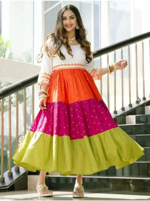 JC Clothing Flared/A-line Gown(Multicolor)