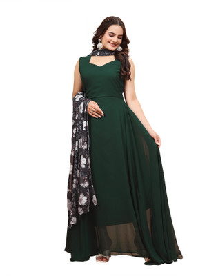 MK WOMENS Flared/A-line Gown(Green)