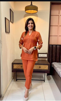 LAXMI CREATIONES Flared/A-line Gown(Orange)
