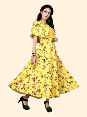 Db Fashion Gdi Flared/A-line Gown(Yellow)