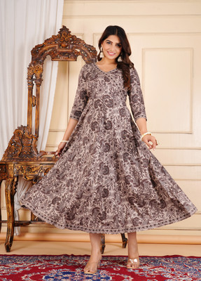 Da vastraagaar Anarkali Gown(Brown)