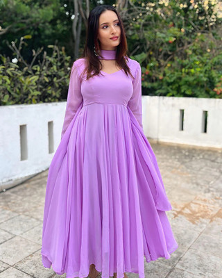 RCI ENTERPRISE Anarkali Gown(Purple)