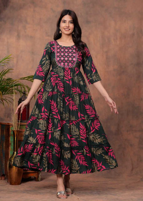 Ethrivaa Flared/A-line Gown(Multicolor)