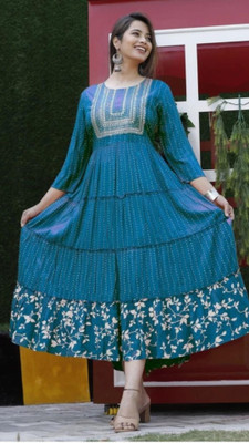 SORTHIYA GROUP Flared/A-line Gown(Blue)