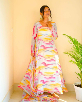 FABHUMAN Anarkali Gown(Multicolor)