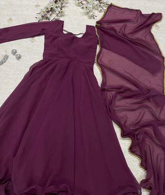 Shree Hari creation Anarkali Gown(Maroon)