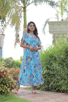 Eightone Flared/A-line Gown(Light Blue)