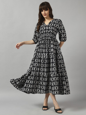 Raiyani Fashion Flared/A-line Gown(Black)