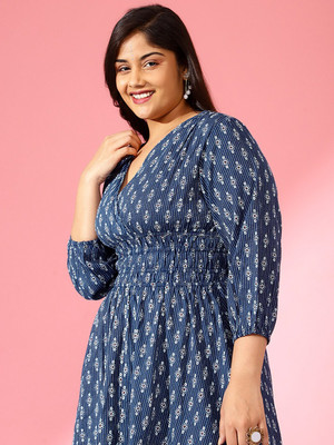 Raiyani Fashion Flared/A-line Gown(Dark Blue)