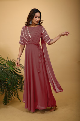 SANCIA Flared/A-line Gown(Pink)