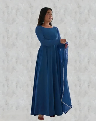 RaxuEnterprise Anarkali Gown(Blue)