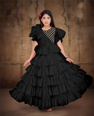 BPN ENTERPRISE Flared/A-line Gown(Black)