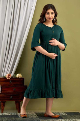 Chahat Gartex Flared/A-line Gown(Green)