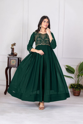 RADHARANI TEX Anarkali Gown(Green)