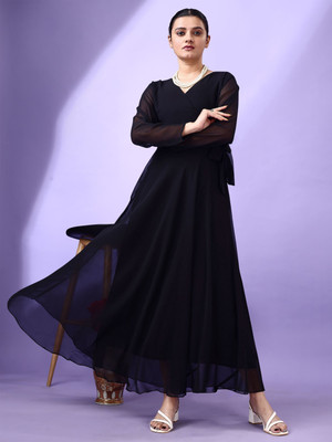 Fashion2wear Straight Gown(Black)