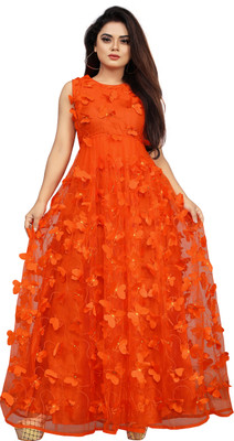 Aizii Flared/A-line Gown(Orange)
