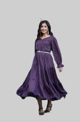 EverTrends Anarkali Gown(Purple)