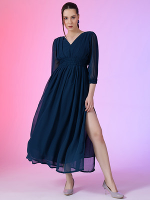 Femvy Flared/A-line Gown(Blue)