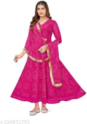 BBINDUDI Anarkali Gown(Pink)