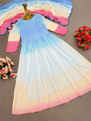 Nayu Enterprise Anarkali Gown(Multicolor)