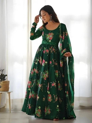 Lanip Creation Anarkali Gown(Green)